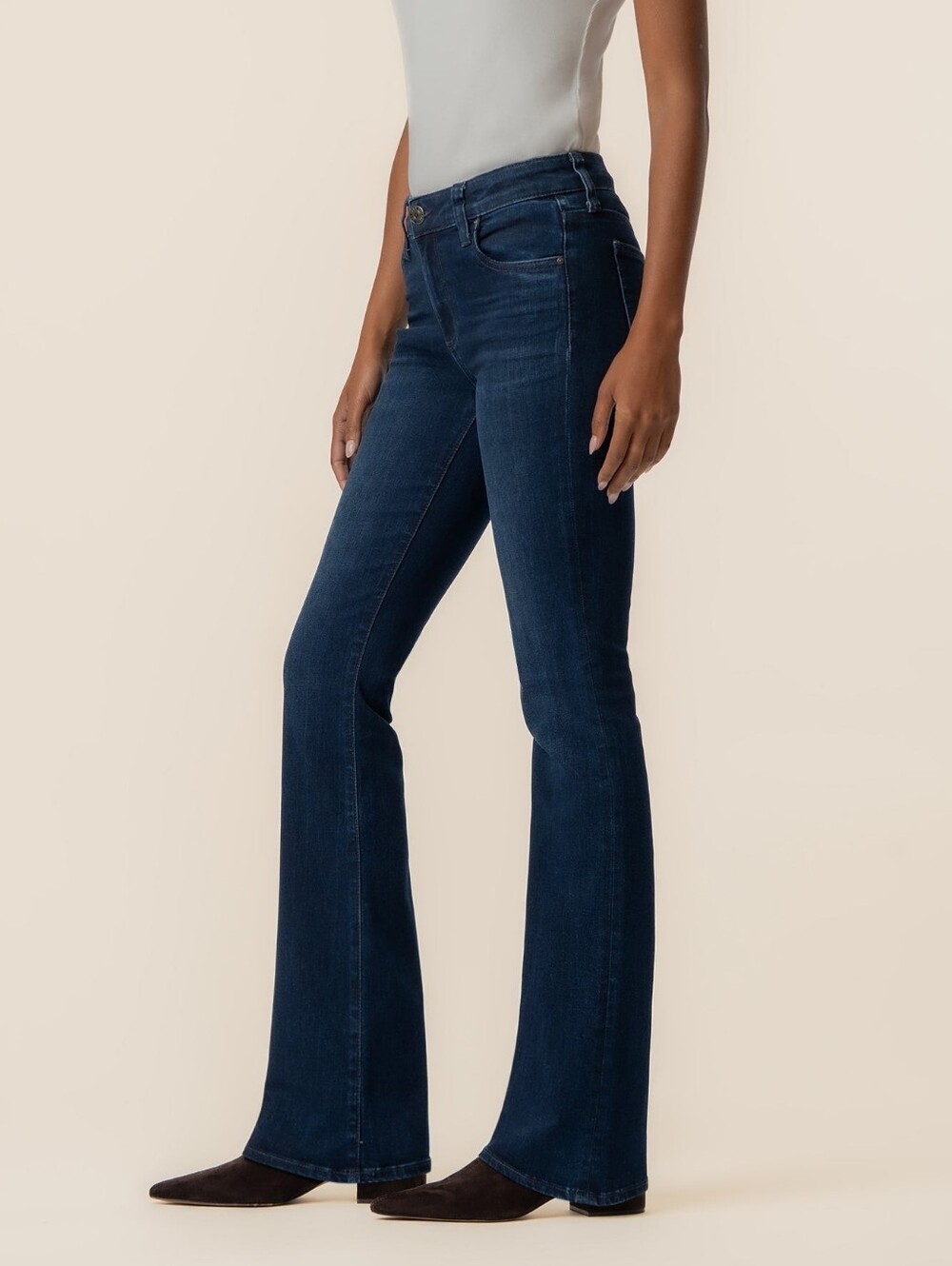 NWOT Kut From The Kloth Natalie Flare Mid Rise Dark Denim Jeans Womens 8